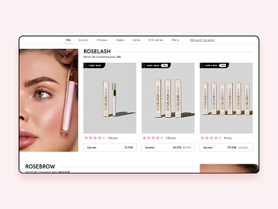 RoseGold Paris beauty branding cosmetic cream design ecommerce eshop illustration logo product product page shop shopify ui ux vector webdesign