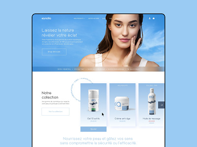 Kanolia blue branding clouds cosmetic cream design ecommerce eshop logo product page shop shopify skin sky ui ux webdesign xd