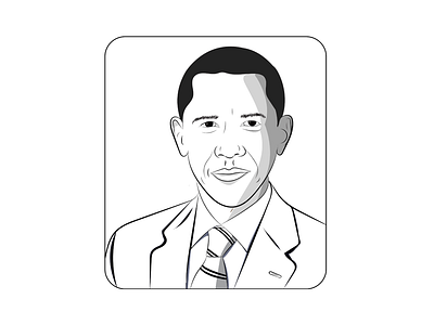 Barack Obama illustration - Black and white