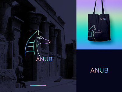 Anub Logo ancient egypt anubis branding design gradient icon icons identity lettering logo pharaoh tourism tours travel type typography ui vector