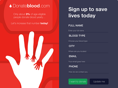 Donate Blood Signup Form app daily design design challenge digital dribble illustration mac mobile screen signup signupform sketch ui uiux