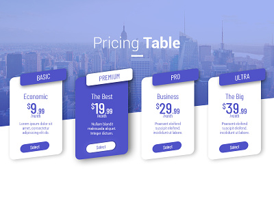 Price Table V1. blue creative design envato online price price table shop table ui web web design