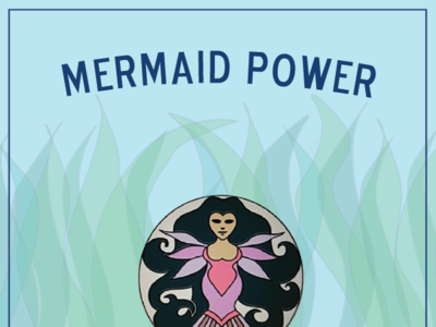 Mermaid Power 2018 Retail hanger mockup brand identity enamel pin fundraising gigimederos non profit product design retail design rioclarostudio