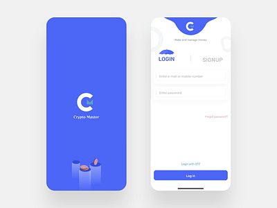 Login crypto master android app branding design icon illustration ios logo ui vector