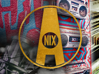 A Dot Nix Logo branding collage design icon logo typography vector
