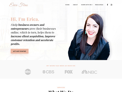 Erica Ferns(Pure Abundance) branding online marketing photoshop website design
