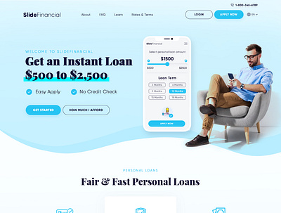 SlideFinancial branding design financial illus illustration loans photoshop website design