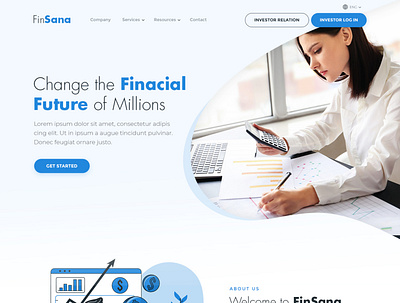 FinSana branding financial illustration loans logo photoshop ui website website design