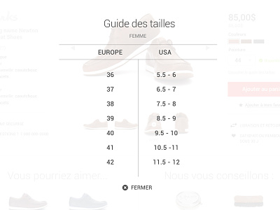 Shoes size guide