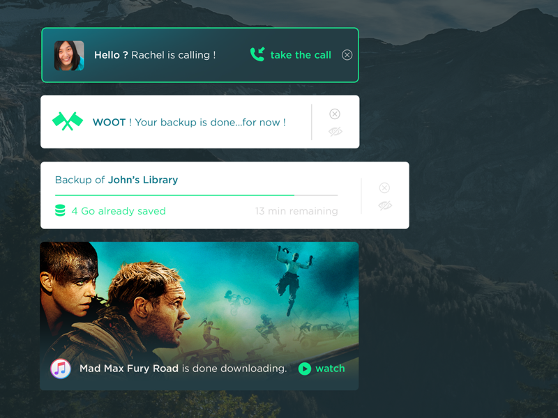 Some notifications download watch film bar transfer calling call notifications