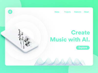 AI Music | Website Concept ai iphone music website