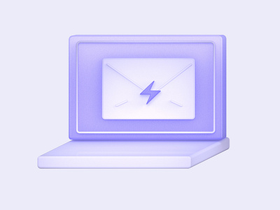 Laptop 3d art 3d artist c4d design flat icon illustration keyshot laptop light logo mailing minimal violet zbruh