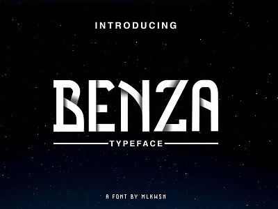 Benza typeface and more clean logofont packaging poster title tshirt