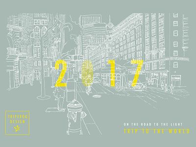 Greeting Card 2017 graphic illustration postcard