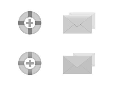 Support email envelope flat icons illustrator light support