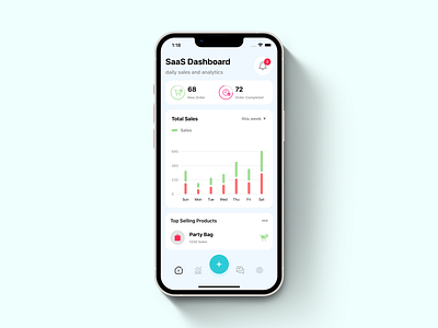 SaaS Dashboard App UI With Stylish Bar Graphs analytics app branding dashboard design ecommerce illustration ios logo mobile online shop typography ui ux vector web design