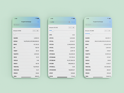 Crypto Exchange Rates Checker App UI