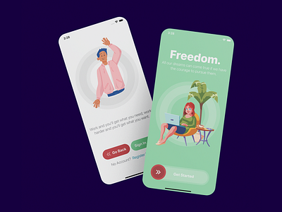 Onboarding and Landing Screen UI website design