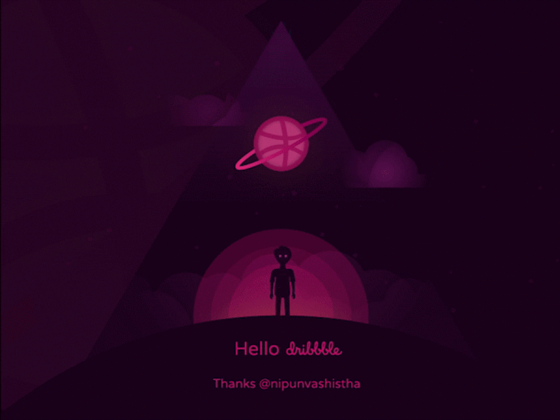 Hello Dribbble! animation design first design hello dribble illustration vector