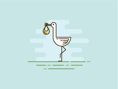 Stork animal baby bird design illustration stork
