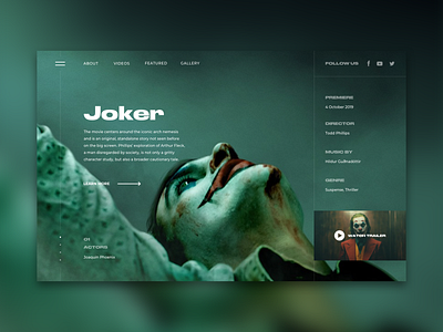Movie page concept clean concept design promo typography ui web webpage website website design