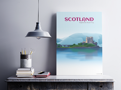 "Scotland" art poster art art poster artist design design poster designer digital art digital illustration digital painting graphic design graphic designer highlands illustration illustrator landscape poster procreate scotland ui webdesigner