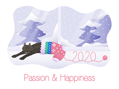 Happy 2020! 2020 cat cat illustration christmas design designer flat design flat illustration graphic design graphic designer graphism graphisme happy holidays happy new year illustration illustrator new year vector webdesign webdesigner