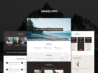 ANAGLYPH - One page / Multi Page WordPress Theme agency anaglyph bootstrap one page portfolio wordpress theme