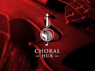 Choral Hub blog branding classical design illustration logo music piano red trumpet violin