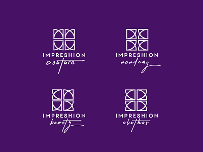 Impreshion couture subsidiaries icons academy beauty clothes couture fashion icons logo design umbrella branding