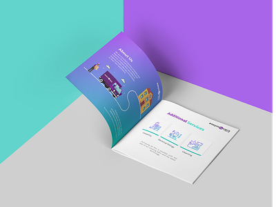 Brochure design for Easymovers brochure cleaning design purple teal