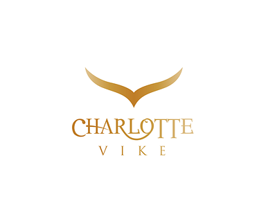 Charlotte Vike Logo design calligraphy free spirit gold logomark wings wordmark