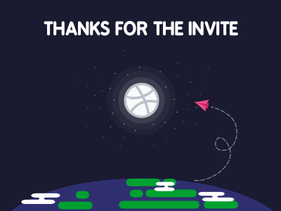 Hello Dribbble debut design first shot flat illustration invitation thanks vector