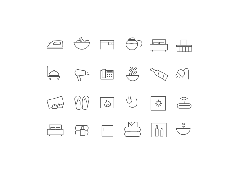 Hotel Amenities - Icon Set By Akriti Bhusal On Dribbble