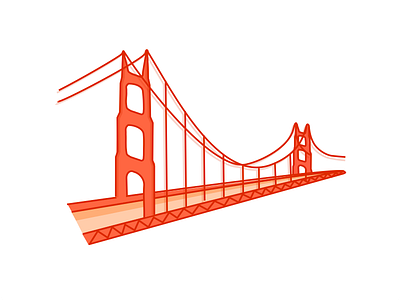 Golden Gate Bridge bridge design icon illustration inkscape minimal vector