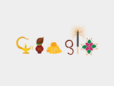 Google Doodle for Tihar design dipawali diwali doodle festival google nepal tihar type vector web