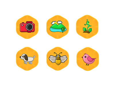 Achievements! achievement app badge children design icon kids nature vector