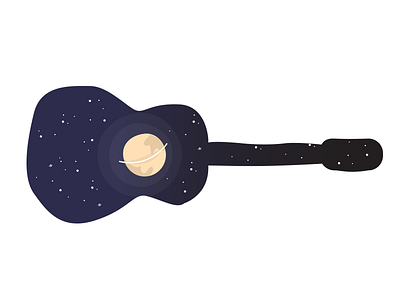 Planet Music abstract art guitar icon illustration minimal music planet sky space vector