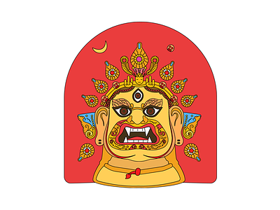 Bhairav art bhairav color culture design hindu icon illustration nepal temple vector