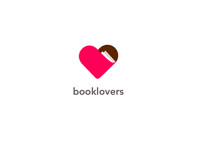 Booklovers app book brand heart icon illustration logo love vector web