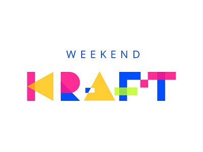 Weekend Kraft brand craft creative geometric illustration logo minimal playful stark vector