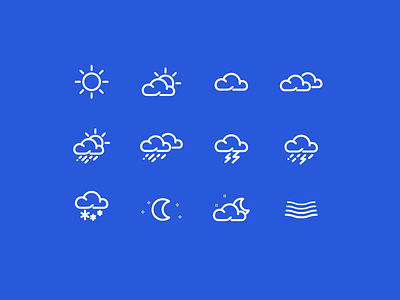 Weather Icons app icon illustration line temperature ui vector weather
