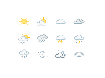 Weather Icons - Colored app icon illustration line minimal temperature ui vector weather