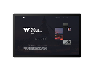 Landing page for Web Weekend KTM - 2018 branding dark kathmandu ktm landing page minimal nepal swayambhu ui web weekend