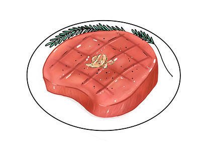 Wagyu Steak design digitalart digitalartist food icon illustration steak vector