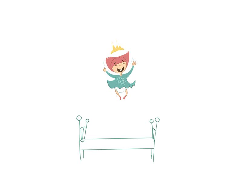 Little Princess having fun animation bed cycle fun gif jumping loop princess