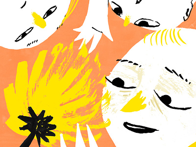 Dandelion Pickers character design dandelion illustration spring