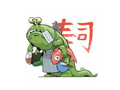 Sushimonster cartoon character characterdesign creature illustration monster sushi