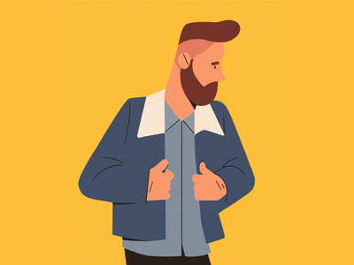 Just a men with beard character design flat illustration