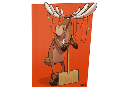 Christmas deer cartoon character christmas deer illustration